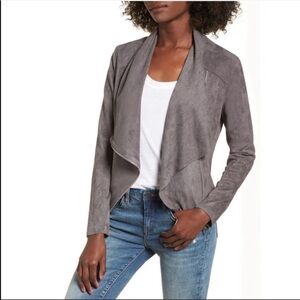 Blank Nyc Drape Front Faux Suede Jacket